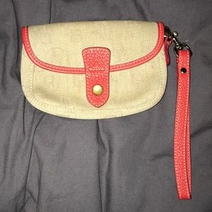 Tan Dooney and Bourke wristlet